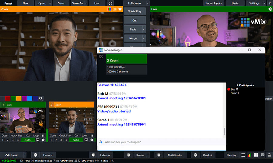 Direct Zoom Meeting integration